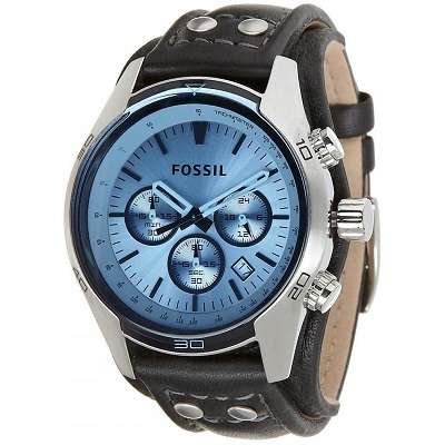 Fossil Men's Coachman CH2564 Blue Leather Quartz Watch