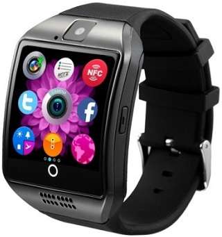 Q18 Black/Silver Smartwatch Phone I Sim Card Slot I Memory Card Slot I Camera
