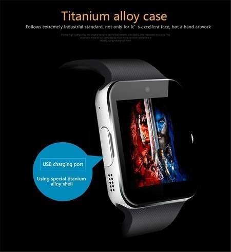GT08 Silver Smart GSM Phone Watch | Sim/Memory Card | Camera