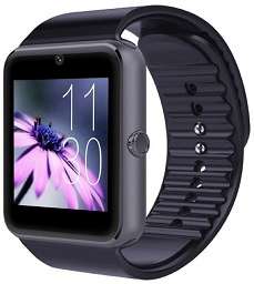 GT08 Smart GSM Phone Watch | Sim/Memory Card | Camera - Black Colour