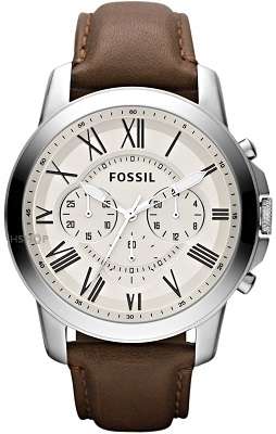 Fossil Men's Grant Brown Leather Quartz Watch