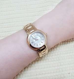 BULOVA White Dial Gold-Tone Stainless Steel Ladies Watch