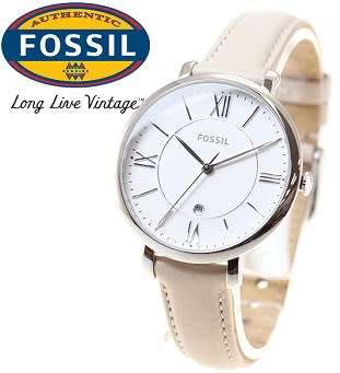 Fossil Jacqueline White Dial Ladies Leather Watch