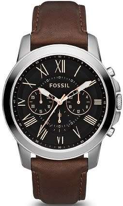 Fossil Men's Grant Brown Leather Chronograph Watch