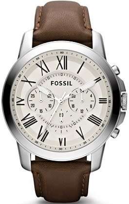 Fossil Men's Grant Brown Leather Chronograph Watch