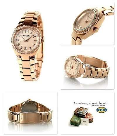 Fossil Women's Glitz Rose-Gold Stainless-Steel Watch
