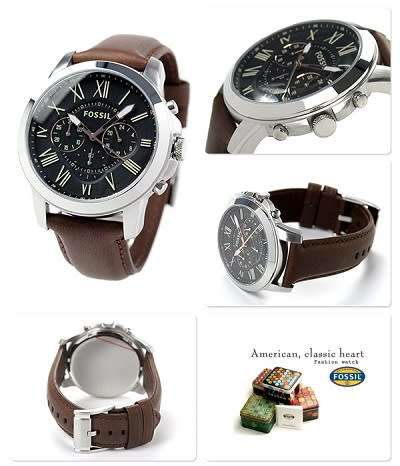 Fossil Men's Grant Brown Leather Chronograph Watch