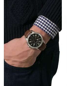 Fossil Men's Grant Brown Leather Chronograph Watch