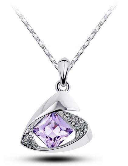 STUNNING !! AUSTRIAN CRYSTAL GOLD PLATED PENDANT CHARM NECKLACE. 3 COLORS AVAILABLE