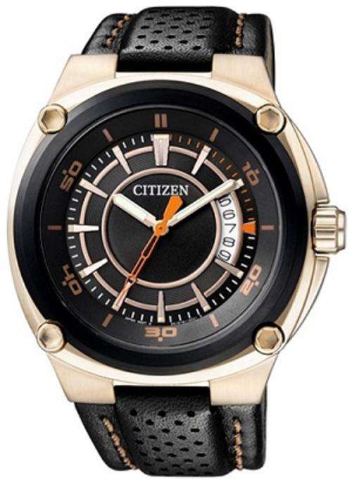 ## NEW ARRIVAL ##  BRAND NEW - CITIZEN Mens Black Leather Quartz Watch - Stunning