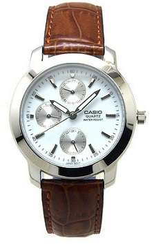 ## NEW ARRIVAL ##  BRAND NEW - CASIO Mens Brown Leather Quartz Watch