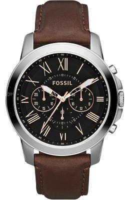 ## NEW ARRIVAL ##  BRAND NEW - FOSSIL Men's Grant Brown Leather Quartz Watch - Very Elegant !!