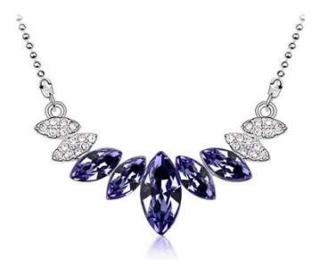 STUNNING !! AUSTRIAN CRYSTAL ANGEL EYE BLUE NECKLACE & PENDANT