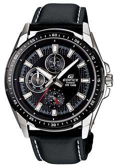 ## NEW ARRIVAL ##  BRAND NEW - CASIO EDIFICE Black Leather Chronograph Watch