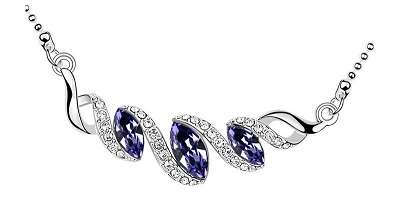 STUNNING !! AUSTRIAN CRYSTAL 18K GOLD PLATED LEAF NECKLACE & PENDANT