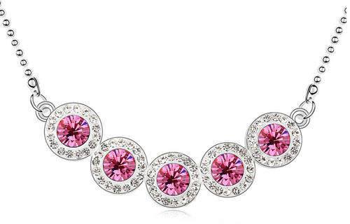 STUNNING !! 18K GOLD PLATED RAINBOW NECKLACE & PENDANT MADE WITH SWAROVSKI ELEMENTS