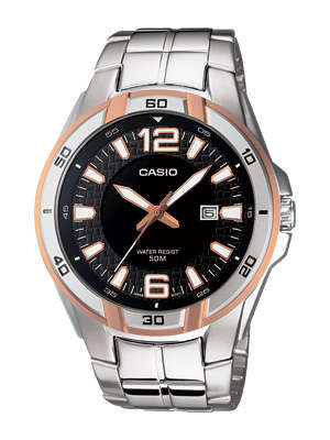 ## VALENTINE SPECIAL  ##  CASIO Black Dial Stainless Steel Watch - SPORTY