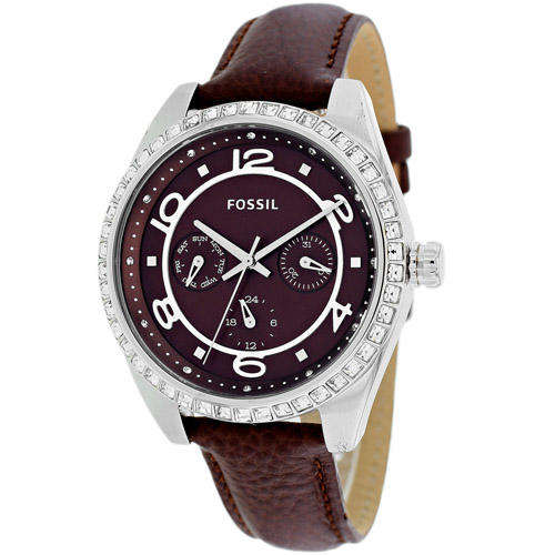 ## CRAZY DEAL !! ## FOSSIL Woman's Brown Leather Quartz Watch - ELEGANT !!