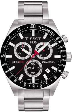 TISSOT PRS516 Men's Silver Swiss Chronograph Stainless Steel Watch - New in Box !!