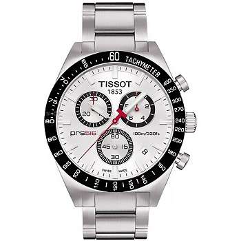 TISSOT PRS516 Men's Silver Swiss Chronograph Stainless Steel Watch - New in Box !!
