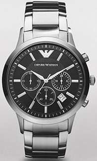 # Valentine SALE # Emporio Armani (2434) Men's Silver Stainless Steel Watch - ELEGANT !!