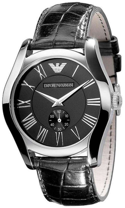 Emporio Armani Men's Black Dial Stainless Steel Watch - ELEGANT !!