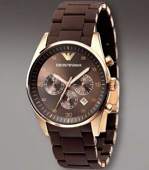 Emporio Armani (5891) Woman's Brown Dial Stainless Steel Watch
