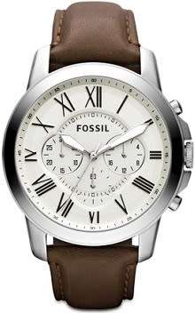 FOSSIL Grant Chronograph Brown Leather Men's Watch - BRAND NEW - 2 COLORS