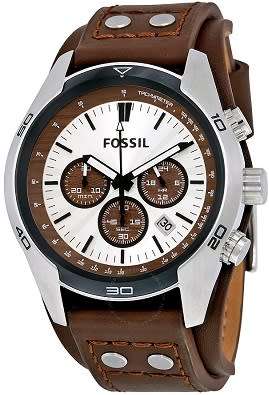 FOSSIL Coachman Chronograph Cuff Leather Men's Watch - 3 Colors - LOCAL STOCK - BRAND NEW