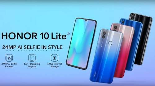 HUAWEI Honor 10 Lite Blue - 3GB RAM I 64GB ROM I 24MP Camera - FREE PHONE + SCREEN COVER !!