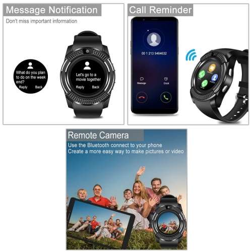 V8 Smart Watch Phone for Android and iOS - Support SIM + SD Card