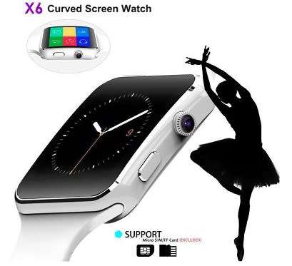 X6 Smart Watch Phone for Android and iOS - Support SIM + SD Card - Black - BRAND NEW