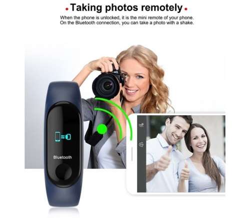 M3 Fitness Bracelet I Monitor Heart Rate, Blood Pressure, Blood Oxygen, Calories - Blue Color