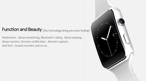 X6 Smart Watch Phone for Android and iOS - Support SIM + SD Card - Black - BRAND NEW