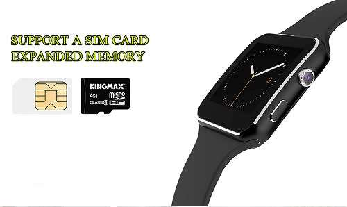 X6 Smart Watch Phone for Android and iOS - Support SIM + SD Card - Black - BRAND NEW