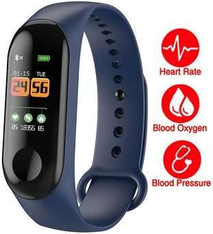 M3 Fitness Bracelet I Monitor Heart Rate, Blood Pressure, Blood Oxygen, Calories - Blue Color