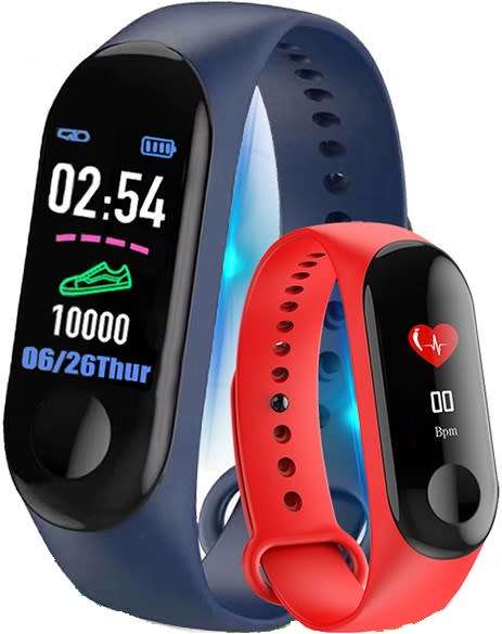 M3 Fitness Bracelet I Monitor Heart Rate, Blood Pressure, Blood Oxygen, Calories - 3 Colors