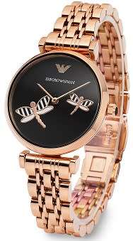 Emporio Armani Woman's Rose-Gold Tone Stainless Steel Watch - LAST ONE !!