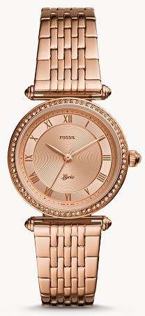 FOSSIL Lyric Women`s Rose Gold Stainless Steel Watch - BRAND NEW AND AUTHENTIC !!