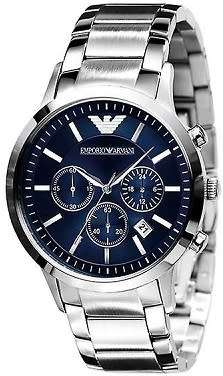 Emporio Armani Men`s Blue Face Stainless Steel Watch - BRAND NEW