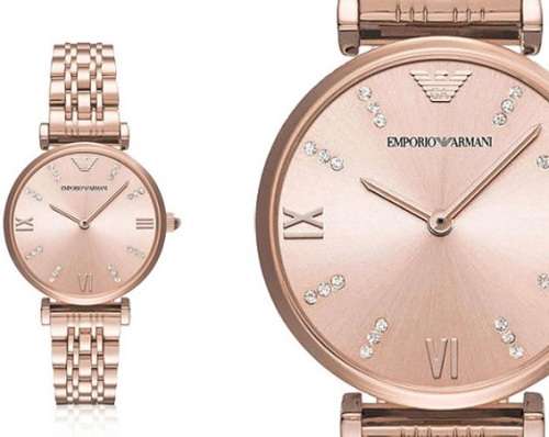 Emporio Armani AR11059 Ladies Rose Gold Stainless Steel Watch - BRAND NEW !!