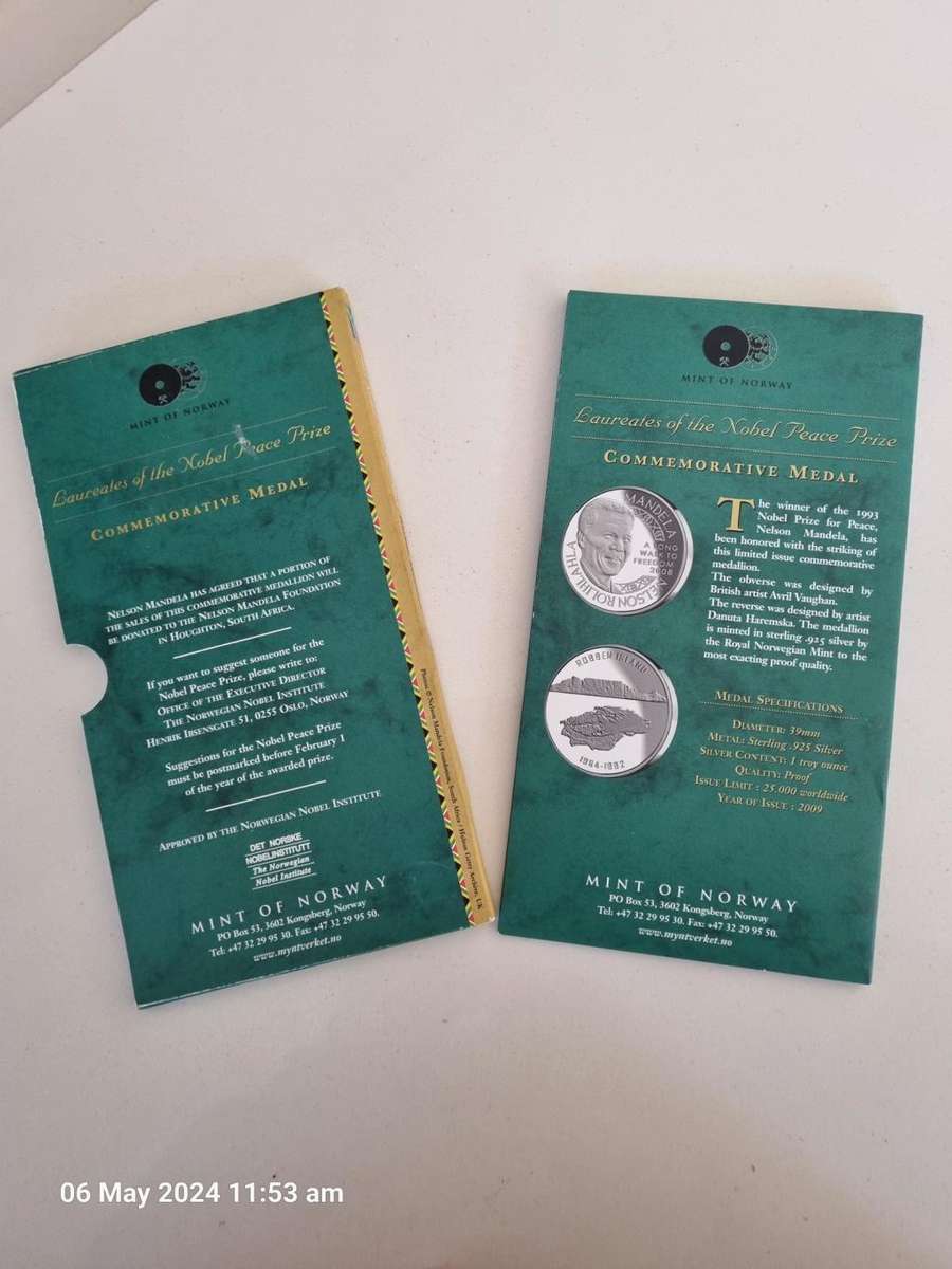****1X 1993 NOBEL PEACE LAUREATE N.R.MANDELA `ROBBEN ISLAND`MINT OF NORWAY SET****
