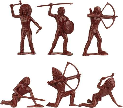 TimMee Cowboys and Indians Plastic Figures: 40pc Playset - Made in USA