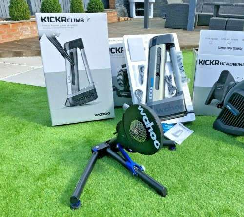 Wahoo Kickr WFBKTR118 Smart Trainer 2018 plus Kickr Headwind Fan and  Kickr climb
