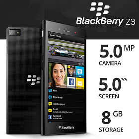 *** BLACKBERRY Z3  *** BLACK *** ORIGINAL BLACKBERRY CHARGER *** EXCELLENT CONDITION ***