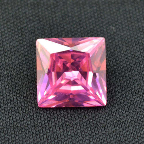 LARGE 7.80cts PINK CUBIC ZIRCONIA EMERALD (SQUARE) CUT 10mm  FLAWLESS.