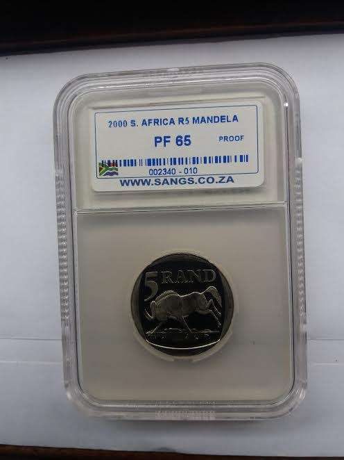 2000 SMILEY  Mandela  R5 SANGS  Graded "PF65" Proof