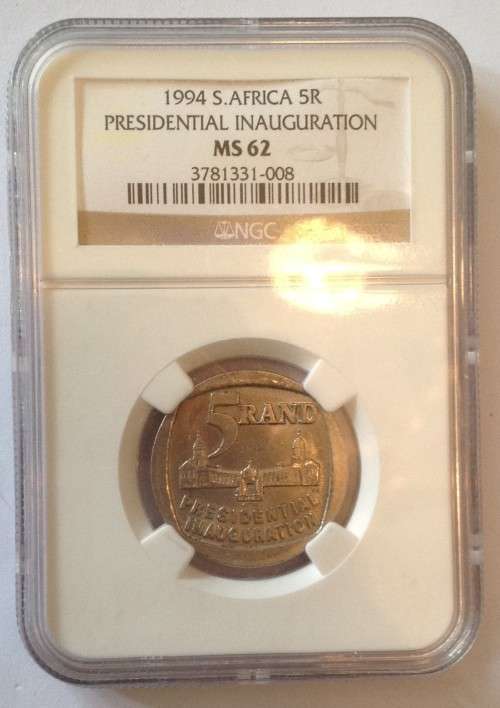 1994 PRESIDENTIAL INAUGURATION R5 COIN NGC  GRADED MS62.