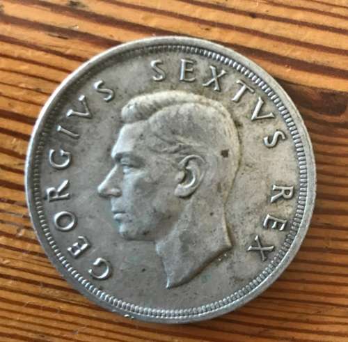 1951 Union  5's Five Shilings CIRCULATED.Silver Coin.