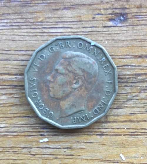 1937 Great Britain George V1 Three Penny 3d. Bronze Circulated.